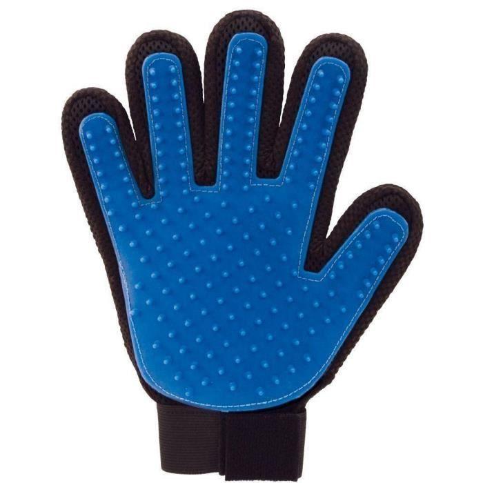 Grooming Glove - ZJCHAO - Right - Massage - Hair Removal - Blue