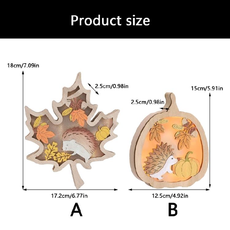 Handmade Fall Themed Wood Carving Decoration Thanksgiving Table Centerpieces Nontoxic Family Friendly Design Ornament