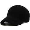 Fuzzy Plush Snapback Velvet Winter Peaked Cap Casual Lamb Wool Baseball Cap  Women
