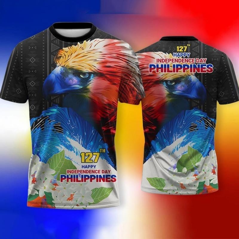 3D Printed Philippine Independence Day T Shirt For Men Patriotic Pattern T-Shirts Summer Fashion Round Neck Short Sleeve Tee