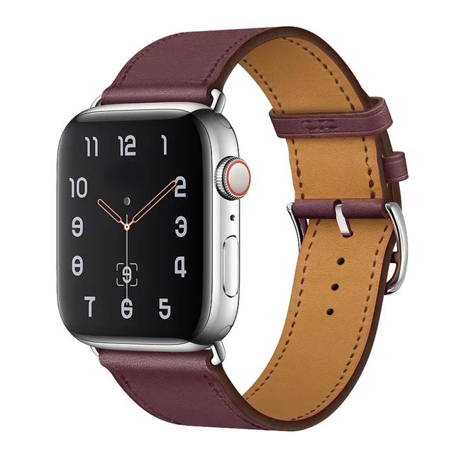 Genuine Leather Bracelet Strap For Apple Watch Band 45mm 49mm 41mm 44mm 42mm 46mm Leather Wristband iWatch Ultra 11 10 9 8 7 6 5