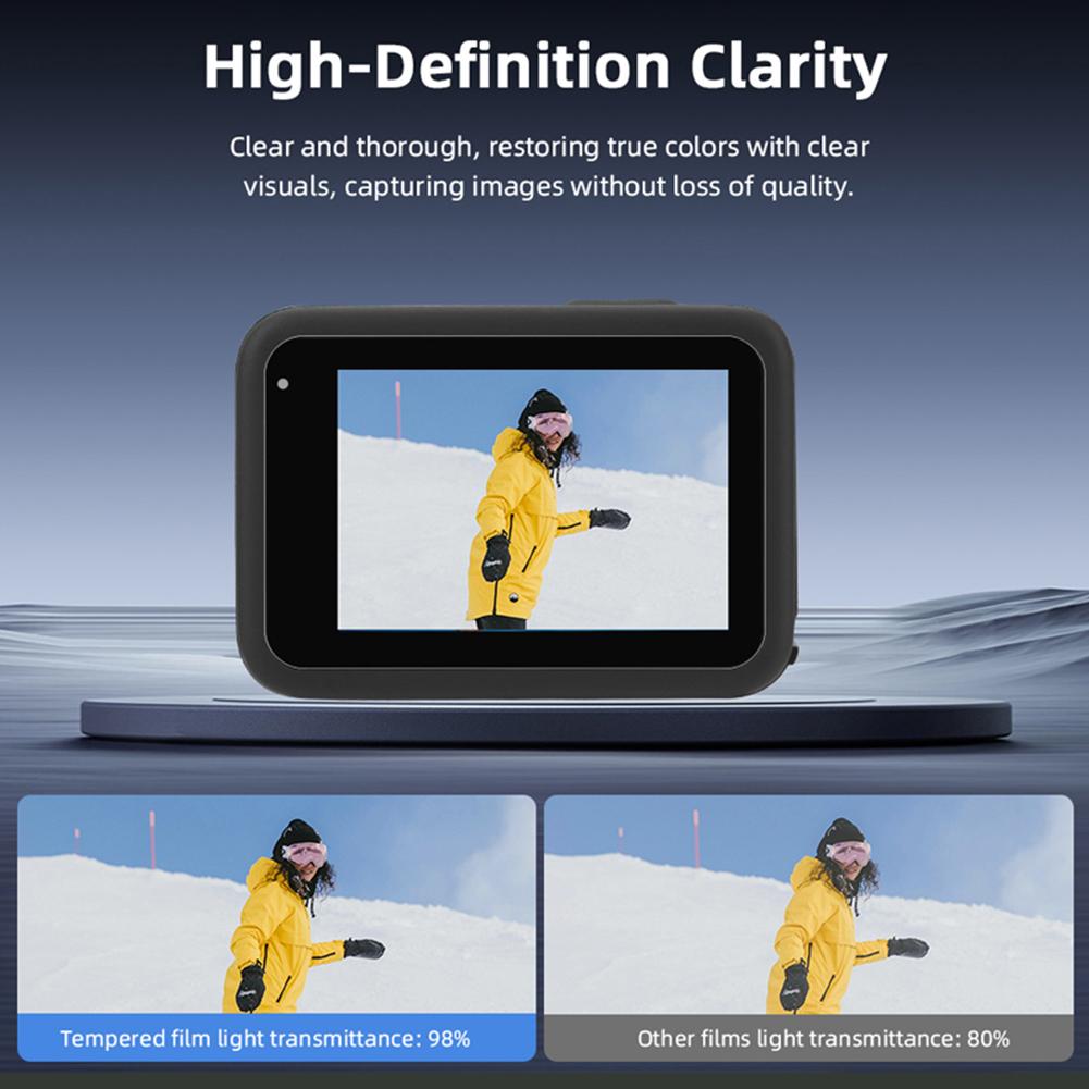 1/2 sada krytu obrazovky z tvrzeného skla Clear Ultra Screen Protector+Protektor objektivu+Fólie na přední obrazovku pro fotoaparát GoPro Hero 13 Black