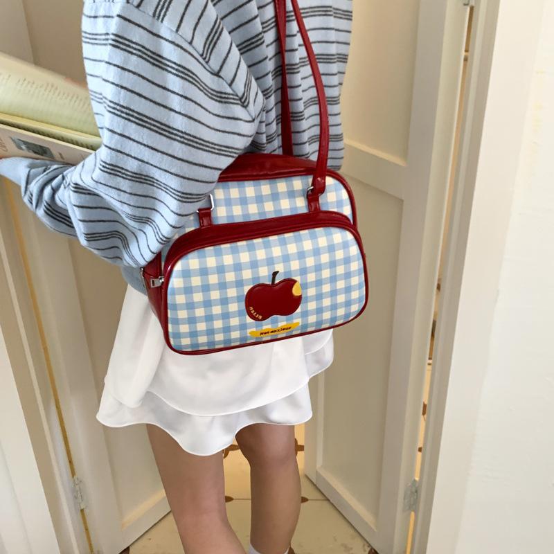 Korean Version of Girl Plaid Underarm Bag Women's 2025 New Large-capacity Tote Bag Multi-functional Backpack