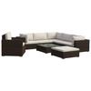 VidaXL Garden Lounge Set 8 Pcs with Cushions Wicker Brown