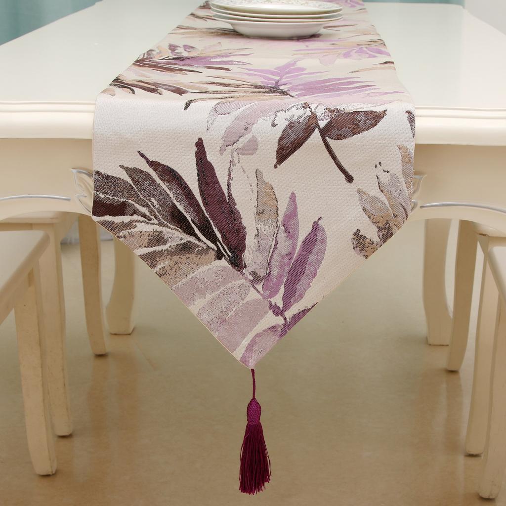 Inyahome Multi-Size Elegant Table Runners Cotton Linen for Home Dining Table Decorative Coffee Jacquard Tea Table Camino De Mesa