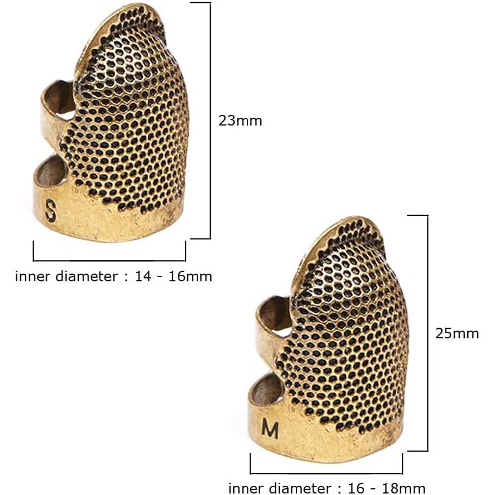Finger Protector Thimble Ring Pins Needle Cushion Handworking Antique Metal Finger Protector Sewing Accessories