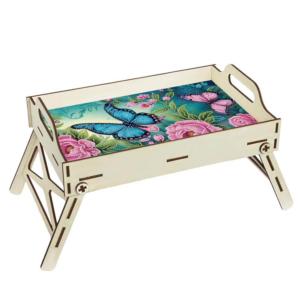 5D DIY Diamond Painting Serving Tray Wooden Diamond Art Tableware Manager Tray Diamond Decorative Serving Tray Home Decor Gift