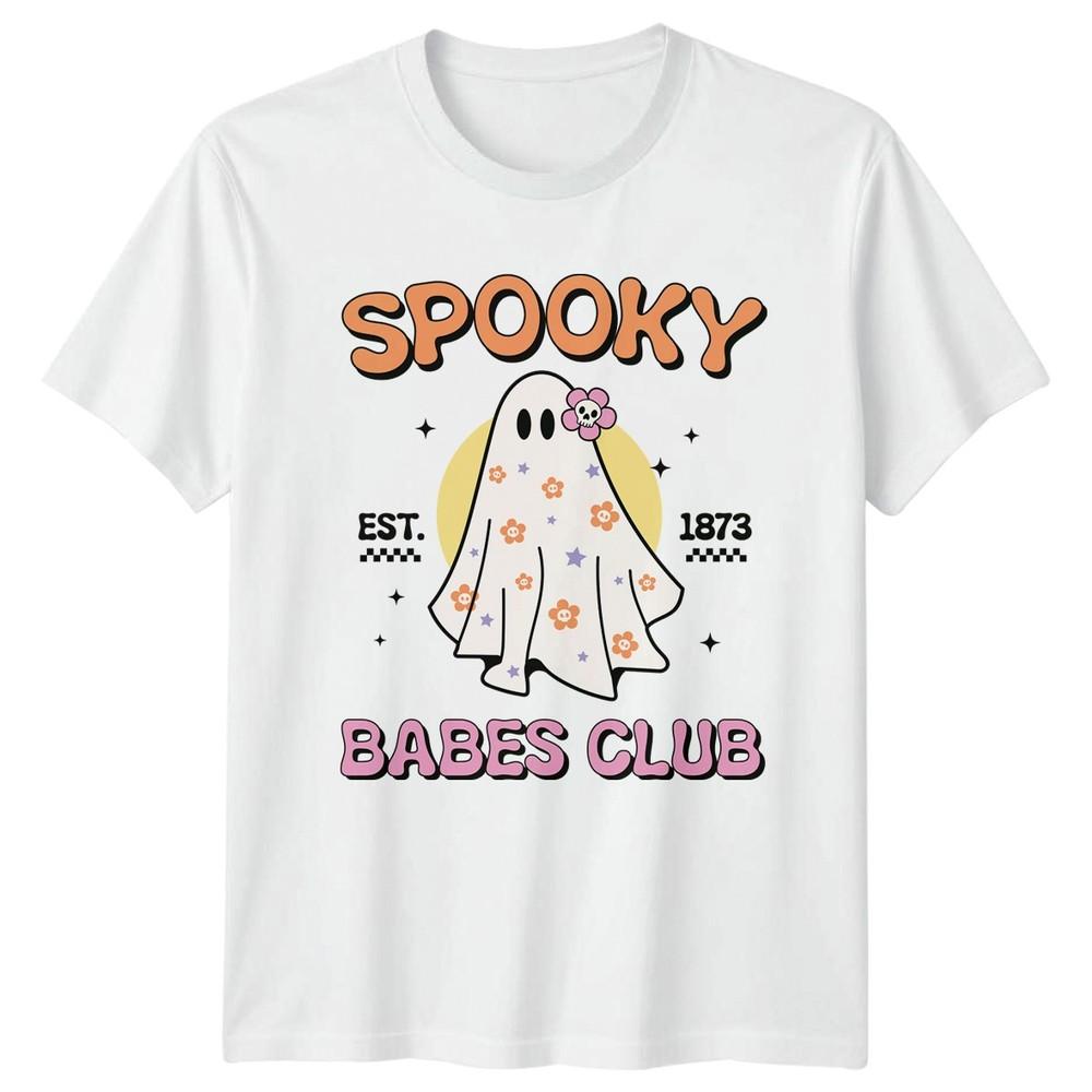 Spooky Babes Club Est 1873 Unisexs TShirt Retro Ghost Halloween Gift For Her S
