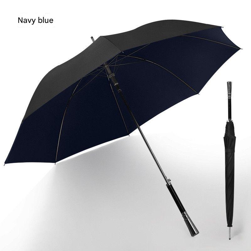 High-end Business Retro Senior Gentleman Double-layer Thickened Reinforced Long Handle Large Automatic Golf Gift Umbrella