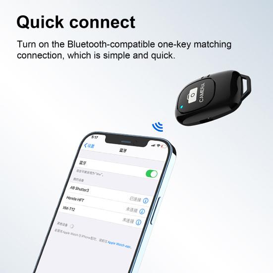 Pilot do telefonu Bezprzewodowy Mini Bez opóźnień Kompatybilny z Bluetooth 5 Bez sterowników Zdalna migawka do robienia