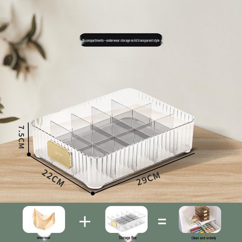 Multifunctional Plastic Underwear Storage Box with Lid – Organizer for Bras, Socks, and Underpants