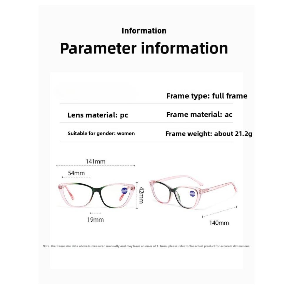 Women Popular Cat Eye Photochromic Reading Glasses Lady's Personalized Blue Light Blocking Color Changing Far Sight Eyeglasses
