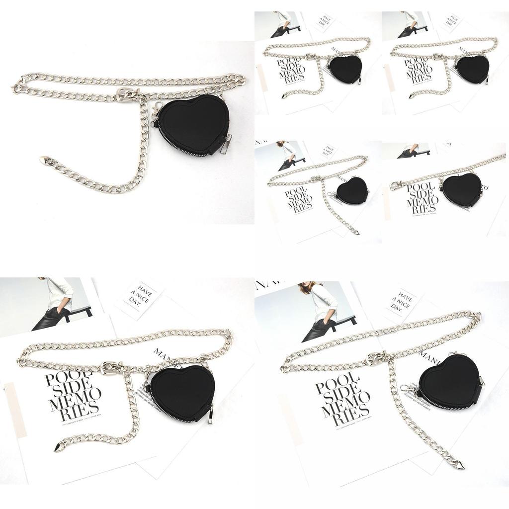 Fashion Metal Women Waist Chain With Detachable Heart Shaped Bag Pendant For Women Casual Use