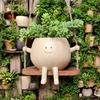 Creative Smiley Face Hanging Succulent Pot for Balcony Decoration