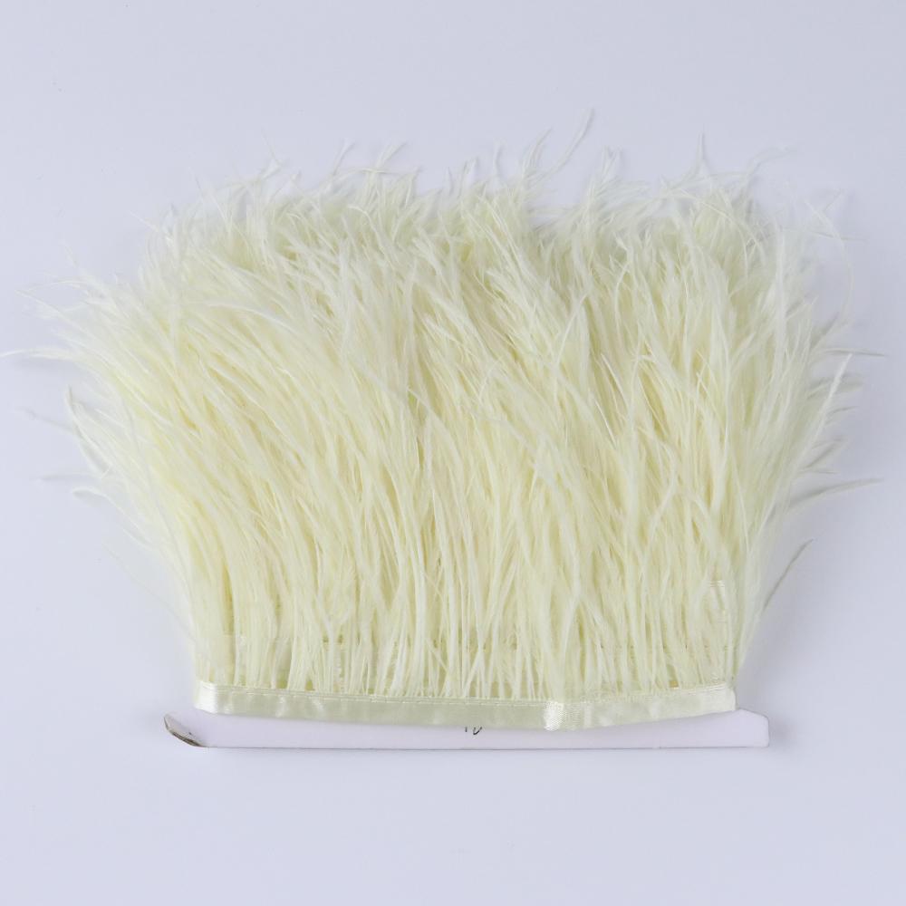 1 Meter Ostrich Feather Trim Trimming Natural Ostrich plumage Fringe Ribbon Lace for Wedding Party Dress Sewing Decoration plume