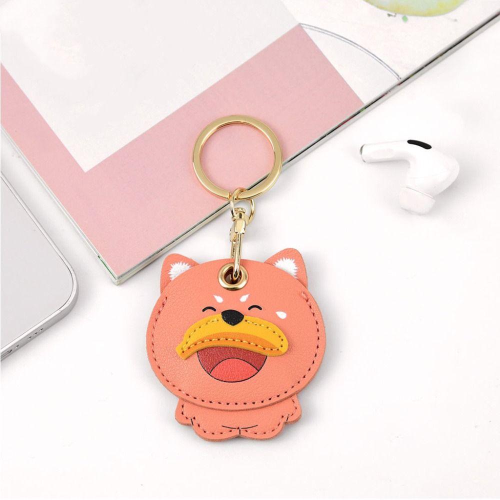 2Pcs Bear Fruit Animal Key Ring Cartoon Pet Collar Pendant Access Card Cover Case  Work