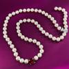Xiancan Jewelry 2024 Inlaid Pigeon Blood Ruby & Bow Pearl Adjustable Necklace for Women