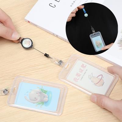 Lovely Office School ID Business Case Bank Credit Card Name Badge Holder Retractable Card Holder