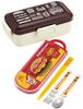 Skater Cutlery Set for Children, Lunch Box Set, Chopsticks, Spoon, Fork, Made in Japan, Slide-Type, with Name Sticker, Trio Set, Burger Conks Friends