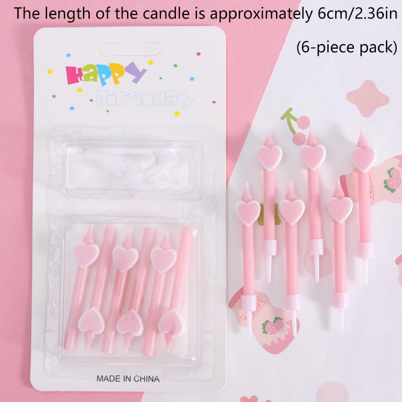 Kerzen Bunt 6 Stück/Packung Hochzeitsfeier Geburtstagstorte Kerzen Dekoration Partyzubehör für Kinder