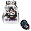 Tifa Lockhart FF7 Retro Final Fantasy 7 Student Backpack School Bag Hiking Daypack for Boys Girls Fashion Bookbag Shoulder Bags