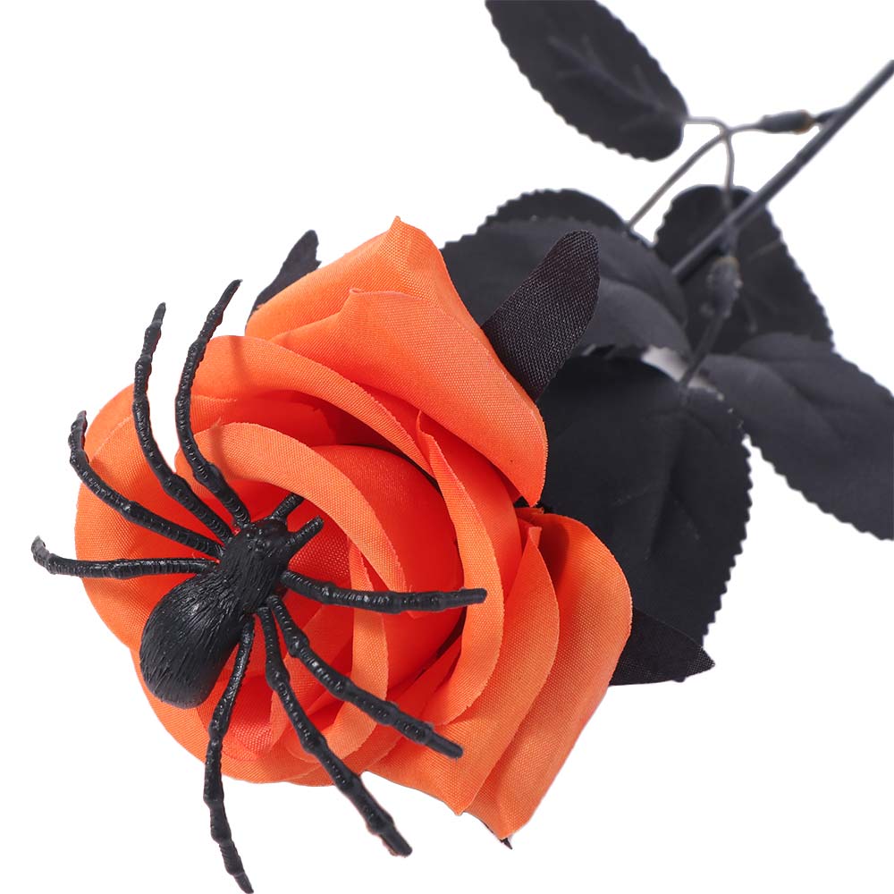 Gothic Halloween Artificial Rose 38cm Fake Flower Photo Props Spider Rose Bouquet  Vase Arrangement