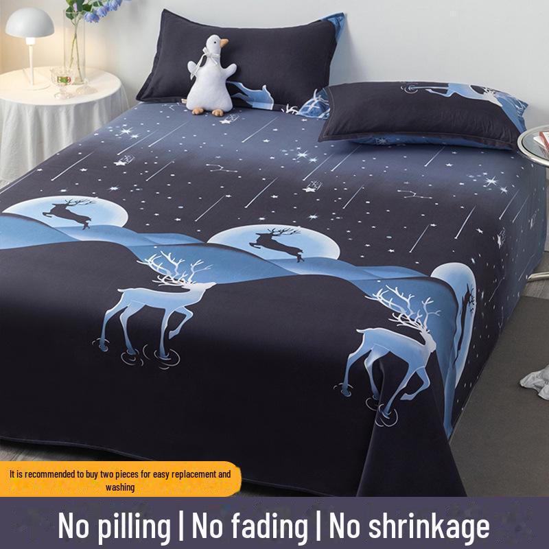 Winter Single Bed Sheet and Quilt Cover Set - 1.5m, Washed Cotton, Includes Pillowcase, Dormitory Style