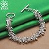 Wholesale 925 Sterling Silver Smooth Multi-Bead Bracelet For Women Fine Fashion Jewelry Birthday Christmas Party Gift Accessorie