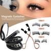 Magnetic False Eyelashes Three-Layer Black Round Box with Tool Set