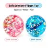 8cm Transparent Glitter Squeeze Toy Stress Relief Fidget Sensory Ball for Kids Adults Anxiety Relief