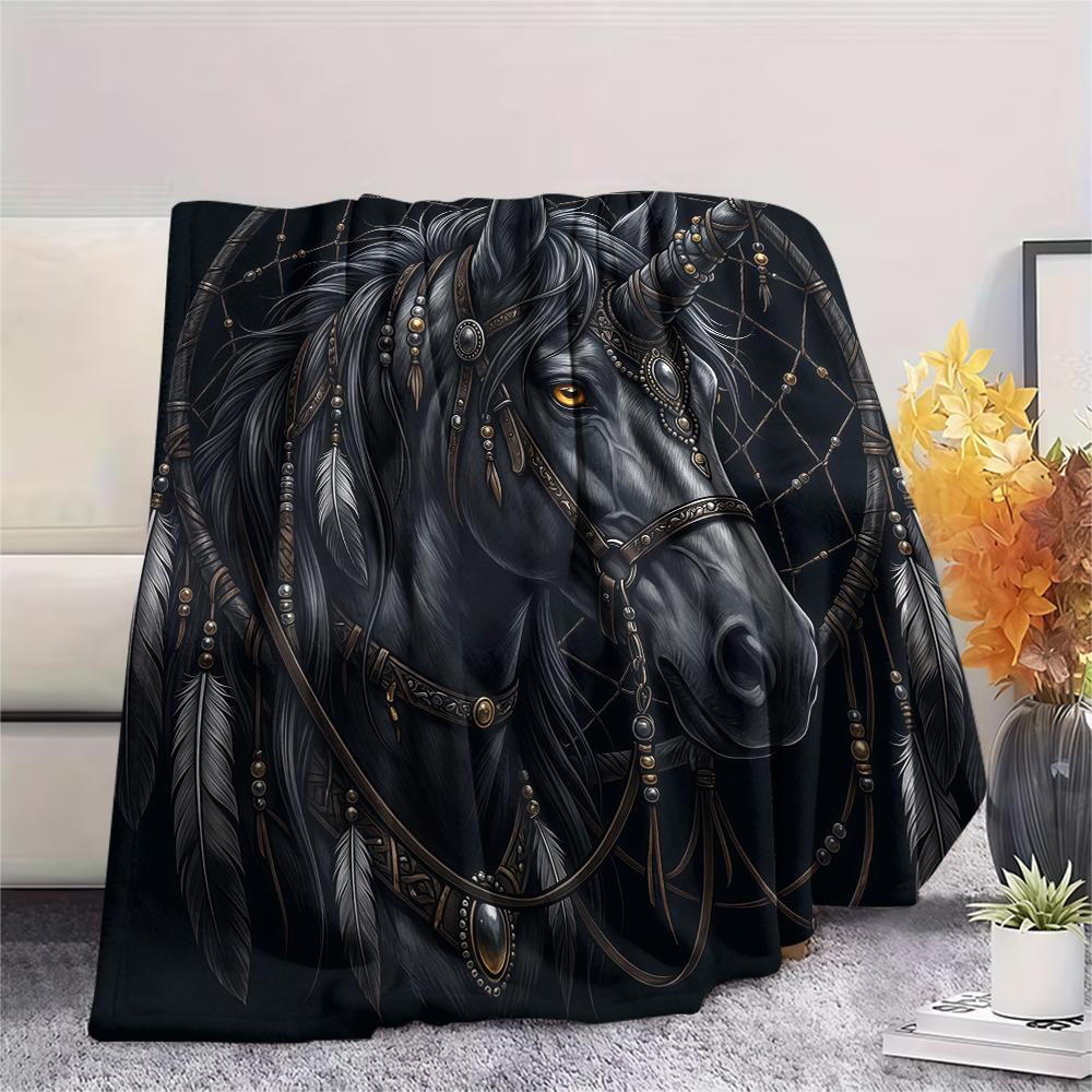 Dreamcatcher Animals Print Flannel Blanket,High quality Comfortable for All Seasons,Home Decor,Warmth and Comfort,Perfect for Christmas Gifts