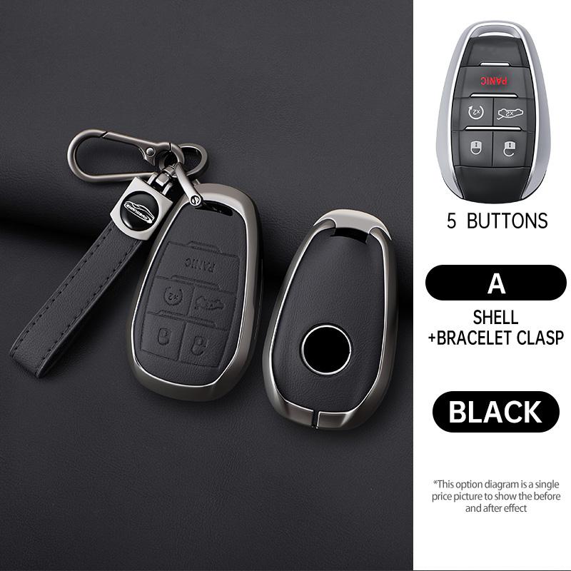 Metal Leather Car Smart Key Case Cover for Alfa Romeo Giulia 2015 +Stelvio 2016+ Spider Etcetera Protector Shell