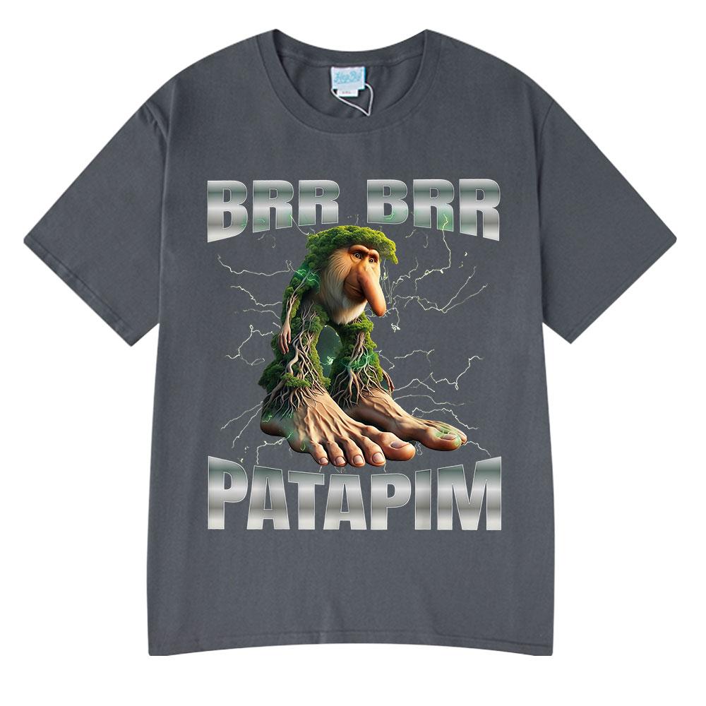 Brr Brr Patapim T Shirts Funny Italian Brainrot Meme T-shirt Men Women Summer 100% Cotton Comfort O-Neck Short Sleeve T-shirts