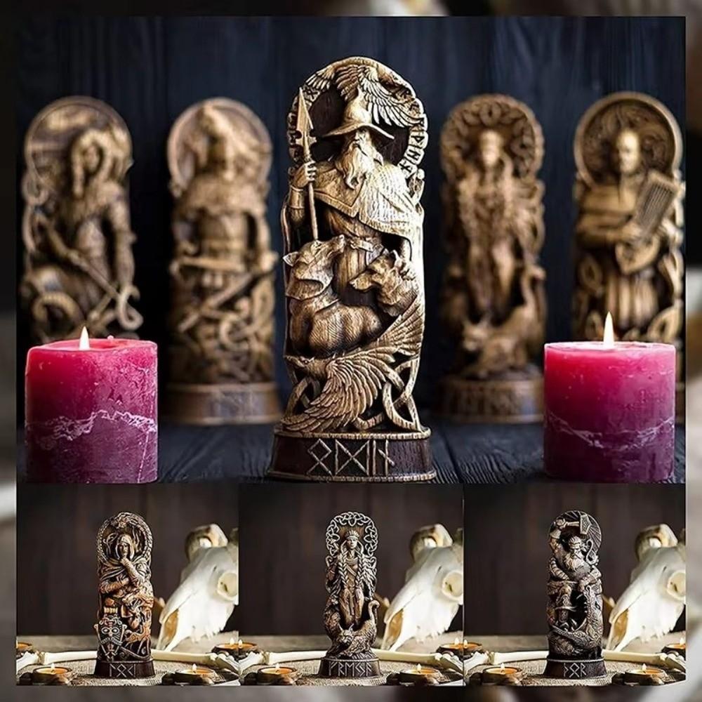 Carving Viking Gods Ornaments Resin Crafts Myths and Legends Statue Freya Statue Home Decoration