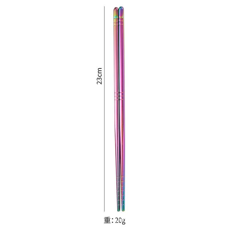 1 pair Stainless Steel Chopsticks Non-Slip Reusable Chinese Chopstick Sushi Noodle Metal Chop Sticks