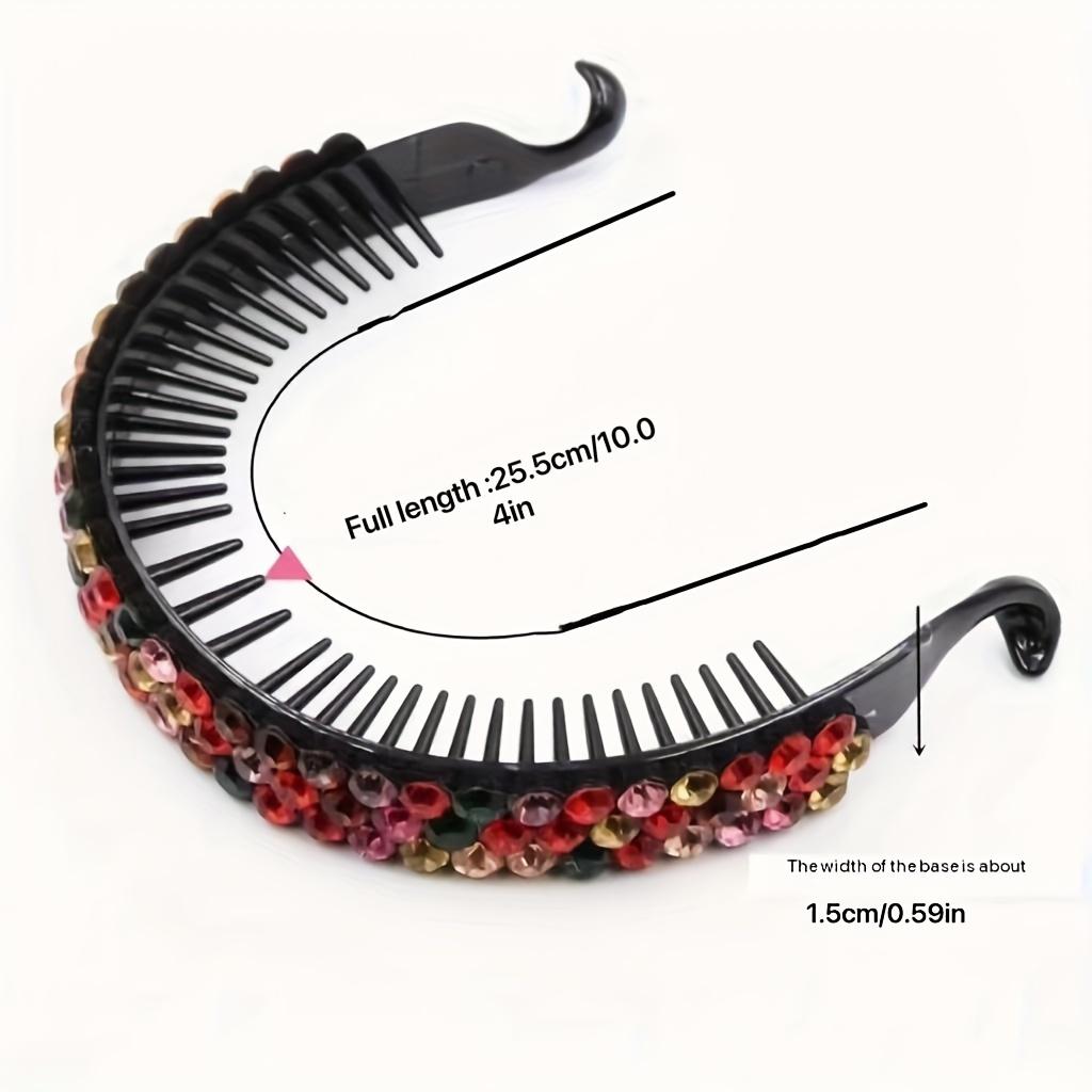 Fashionable Rhinestone Hair Bun Maker Sparkling Crystal Headband Ponytail Holder No-Feather Gem Embellished Twist Clip for Effortless Styling