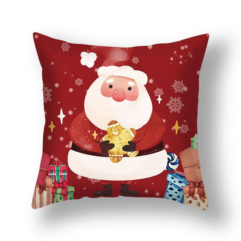 Home Christmas Cushion Cover Pillowcase Christmas Pillowcase Sofa Decorations Happy New Year Pillowcase funda de almohada
