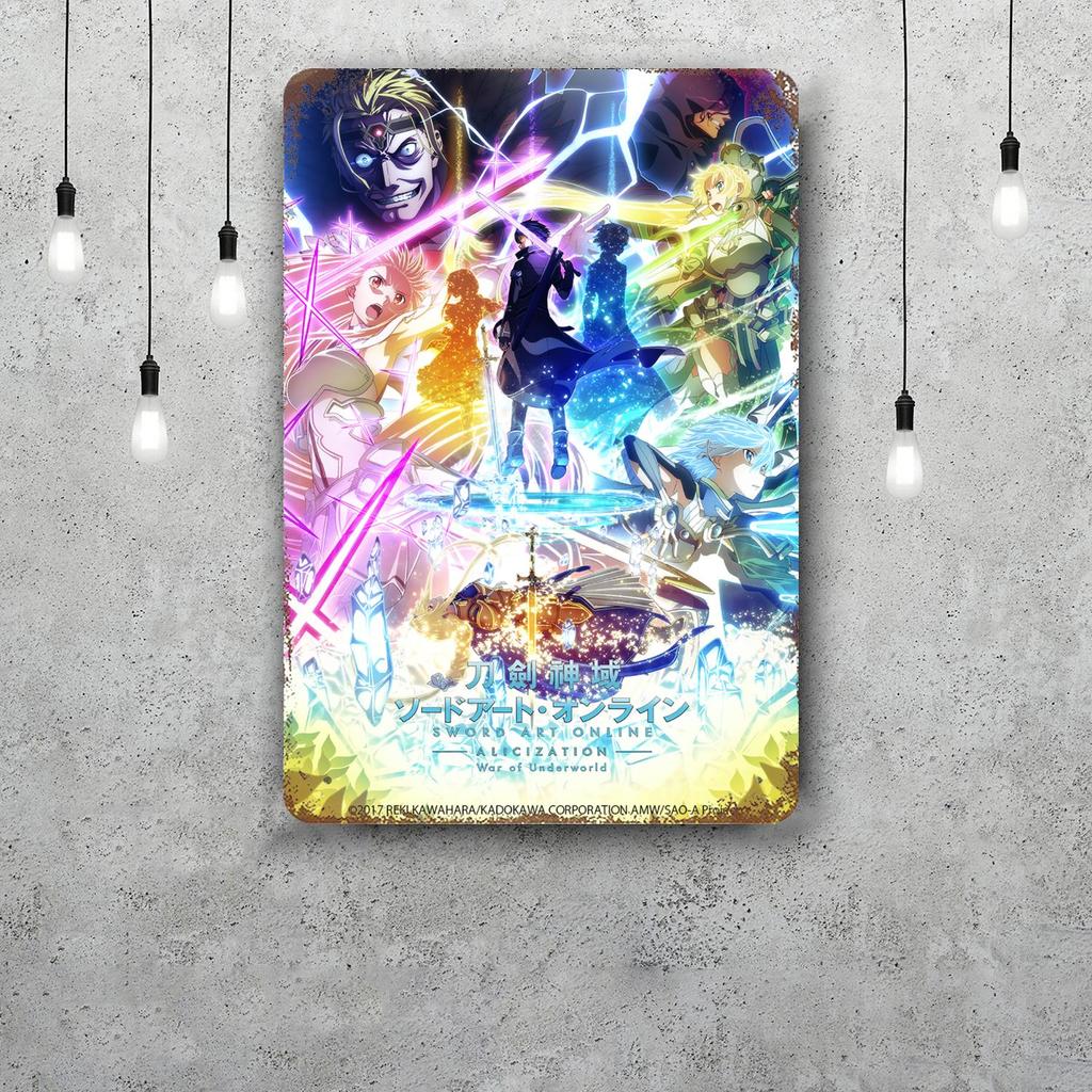 Sword Art Online Vintage Tin Sign Home Decor Wall Decor Art Wall Mural Room Decoration Decor Retro Metal Sign Plate Bar Posters