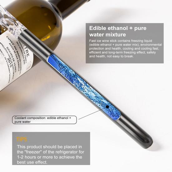 Wine Cooling Stick Wine Chiller with Aerator Spout Stainless Steel Iceless Wine Bottle Cooler Stick for Enhanced Aroma Flavor
