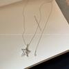 Silver Star Heart Pull Adjustable Clavicle Necklace Fashion Sweater Chain For Women