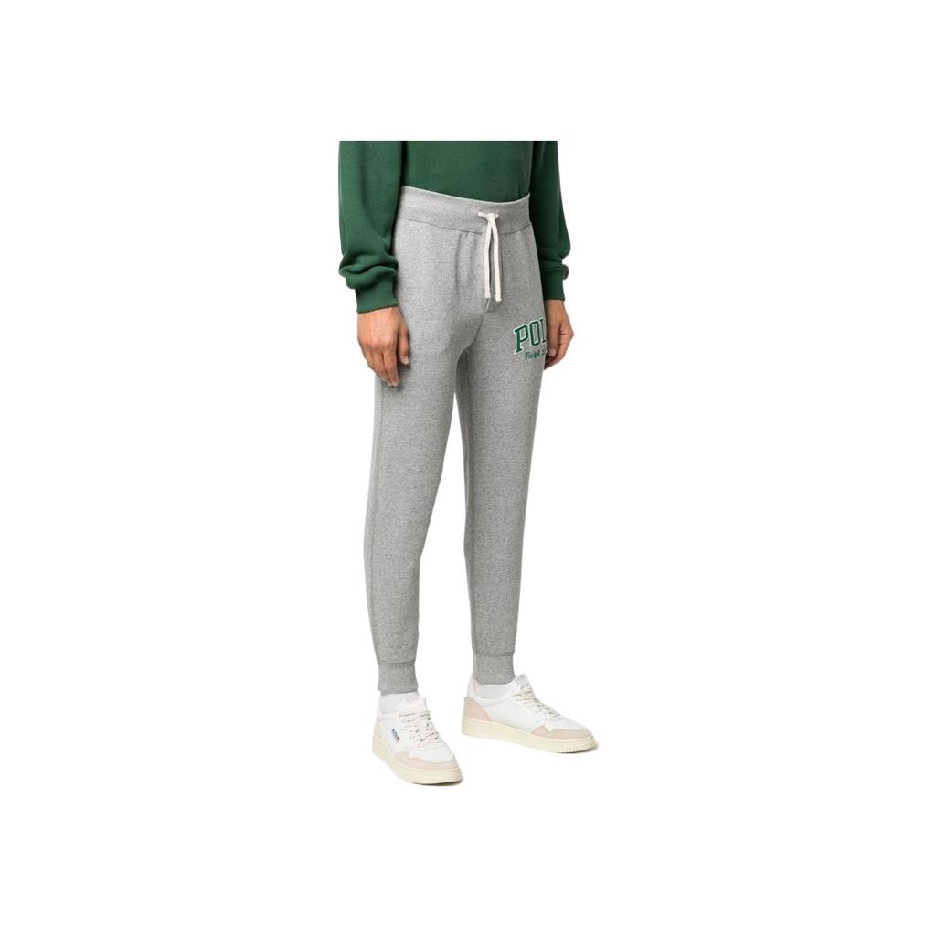 Polo Ralph Lauren FW22 Logo Print Lace-Up Knit Joggers Men Joggers Gray 710878607-003