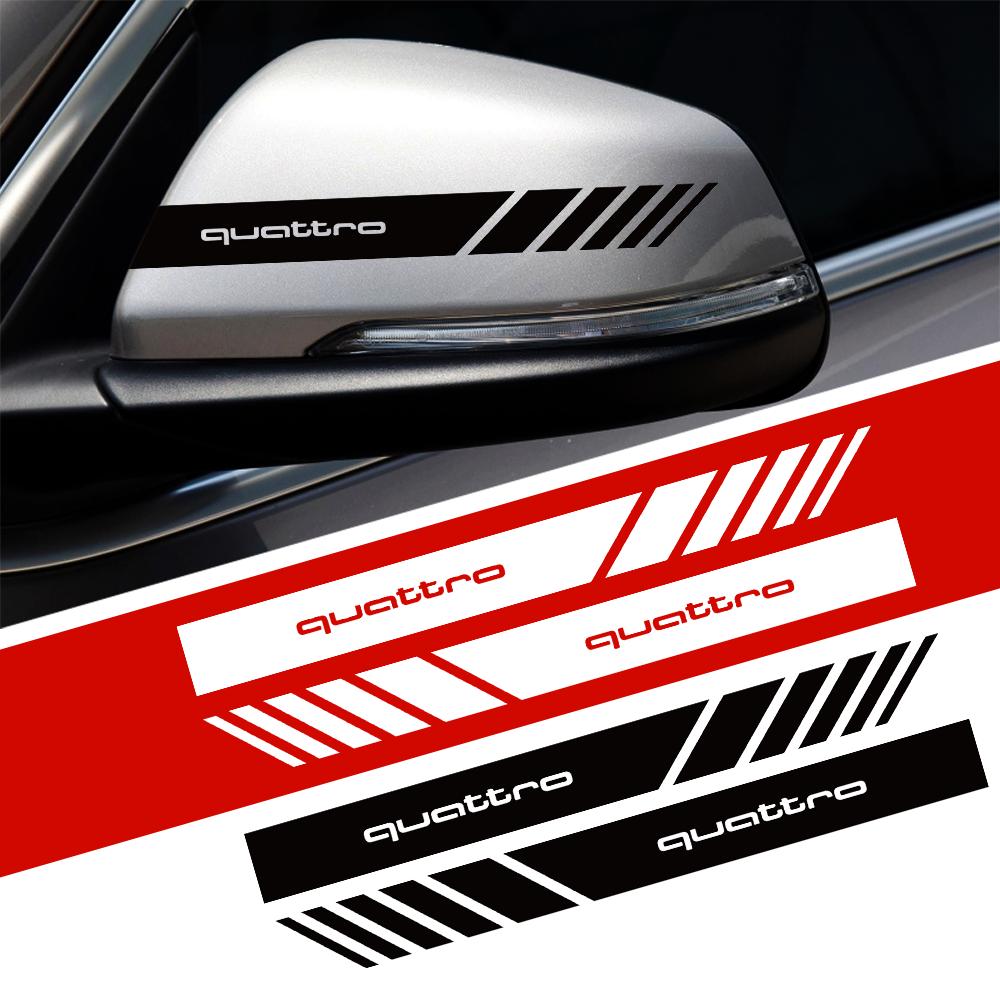 2pcs Car Rearview Mirror Decal Sticker Decoration Accessories For 1jzfb Sline RS Quattro TT A3 A4 A5 A6 A7 A8 Q3 Q4 Q5 Q6 Q7 Q8 S jzfb1