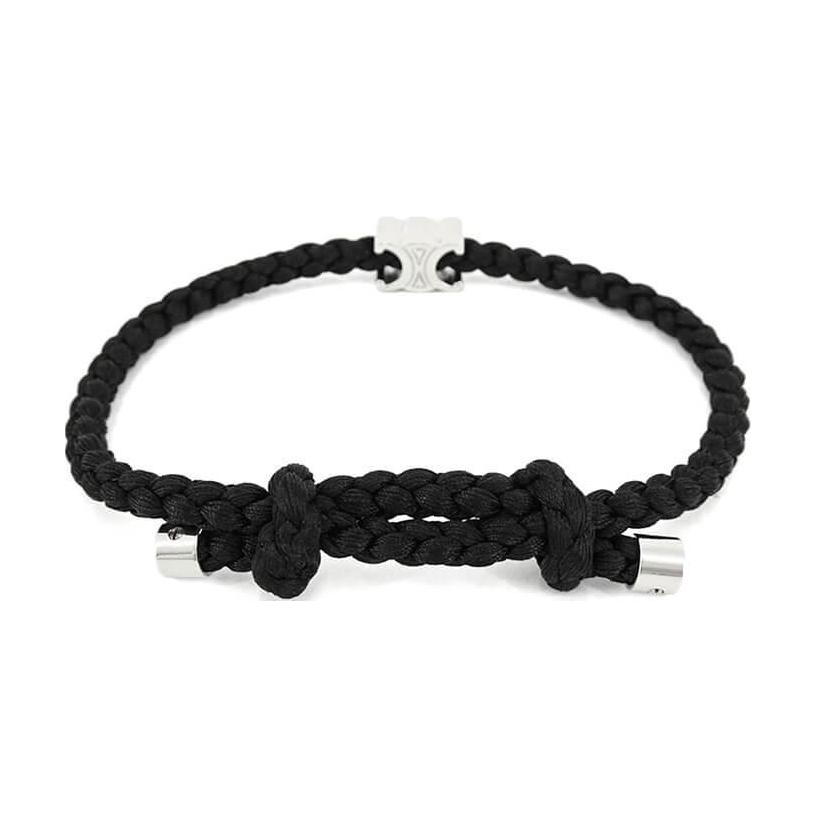 Celine Logo Metal Bracelet Men Bracelets Black 460NI2SIB36BS