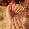Nail Patch Finished French Red Edge Christmas Geometric Nail Patch Nail Patch Finished Removable Nail Patch