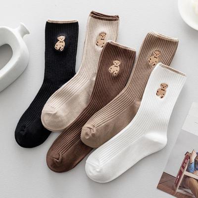 Trendy Women's Korean Retro Cartoon Mid-Calf Socks - Versatile Spring & Summer Style