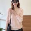 Beaded Bottom Shirt Women's Loose Spring Half High Neck Sweater Long Sleeve Top