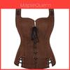Medieval Renaissance Vest Costume For Women With Faux Suede Fabric Stage Performance Outfit
