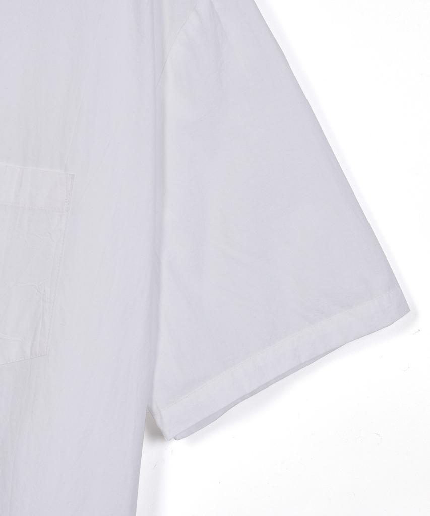 Pildeoseu Basic Standard Fit Pocket Short-Sleeved Shirt White