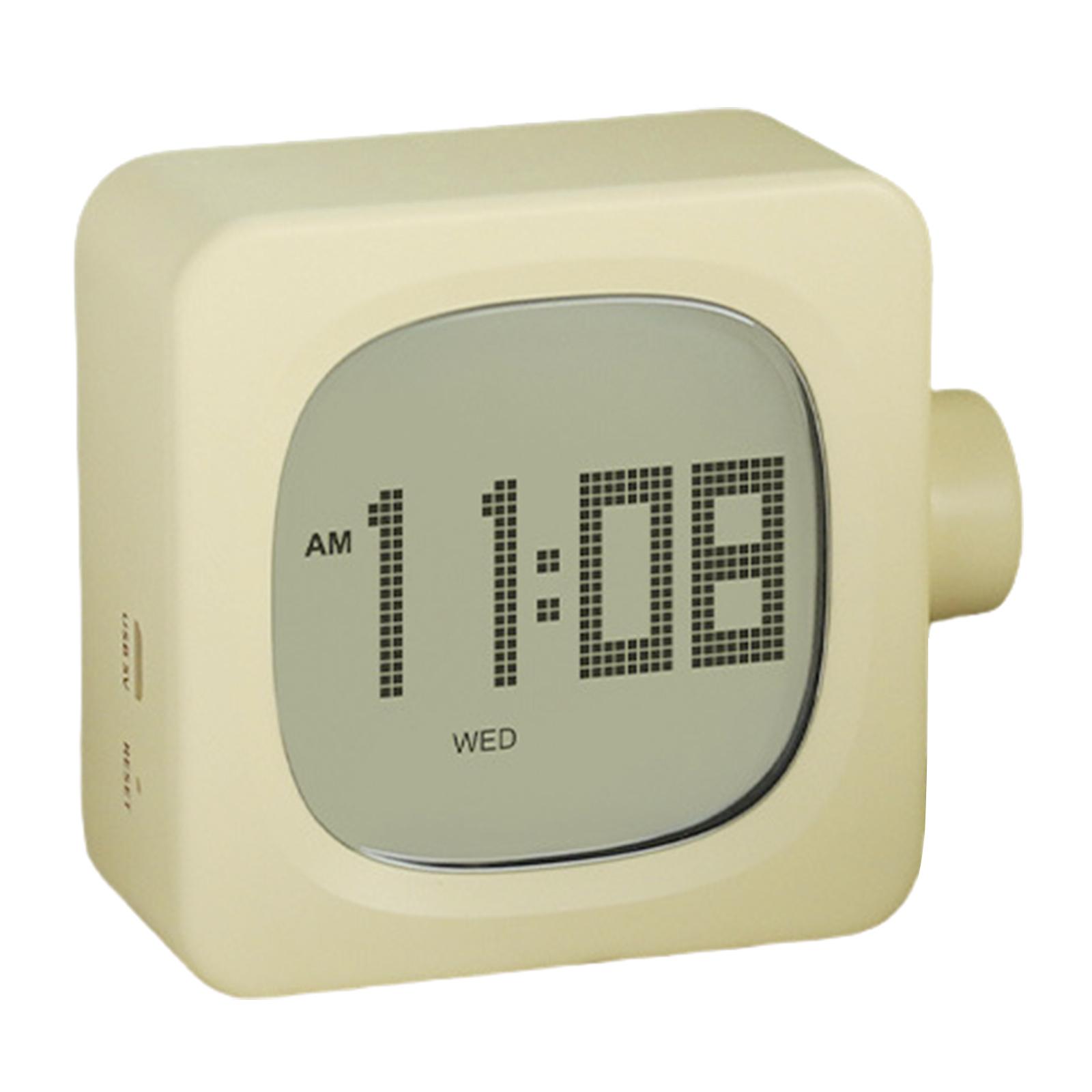 

Стильный кубический будильник с подсветкой для студентов-минималистов 2 будильника Светодиодные настольные часы Перезаряжаемый ночник Таймер жёлтый