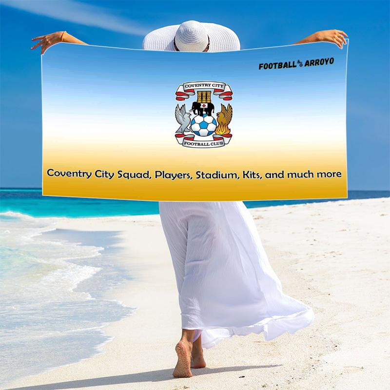 Coventry City Print Beach Towel, Large Soft Quick Dry Towel for Beach Camping Swimming